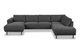 Modern U-Shape Corner Sofa Right Antracite Fabric Aniko 310x197x78 cm 