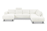 Modern U-Shape Corner Sofa Right Beige Fabric Aniko 310x197x78 cm 