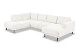 Modern U-Shape Corner Sofa Right Beige Fabric Aniko 310x197x78 cm 