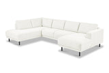 Modern U-Shape Corner Sofa Left Beige Fabric Aniko 310x197x78 cm 