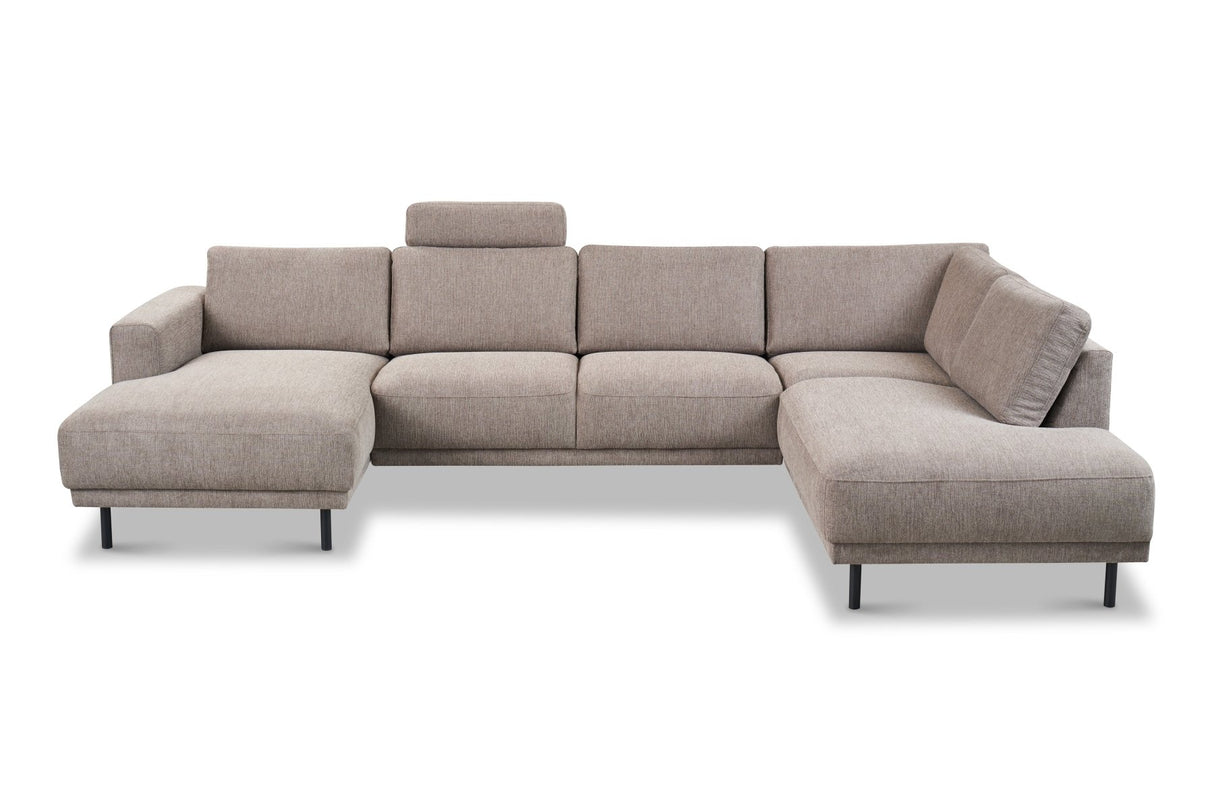 Modern 3-seater Corner Sofa Right Anthracite Fabric Aniko with Lounger 240x197x78 cm 