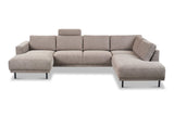 Modern 3-seater Corner Sofa Right Anthracite Fabric Aniko with Lounger 240x197x78 cm 