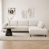 Modern 3-seater Corner Sofa Right Beige Fabric Aniko with Lounger 240x197x78 cm 