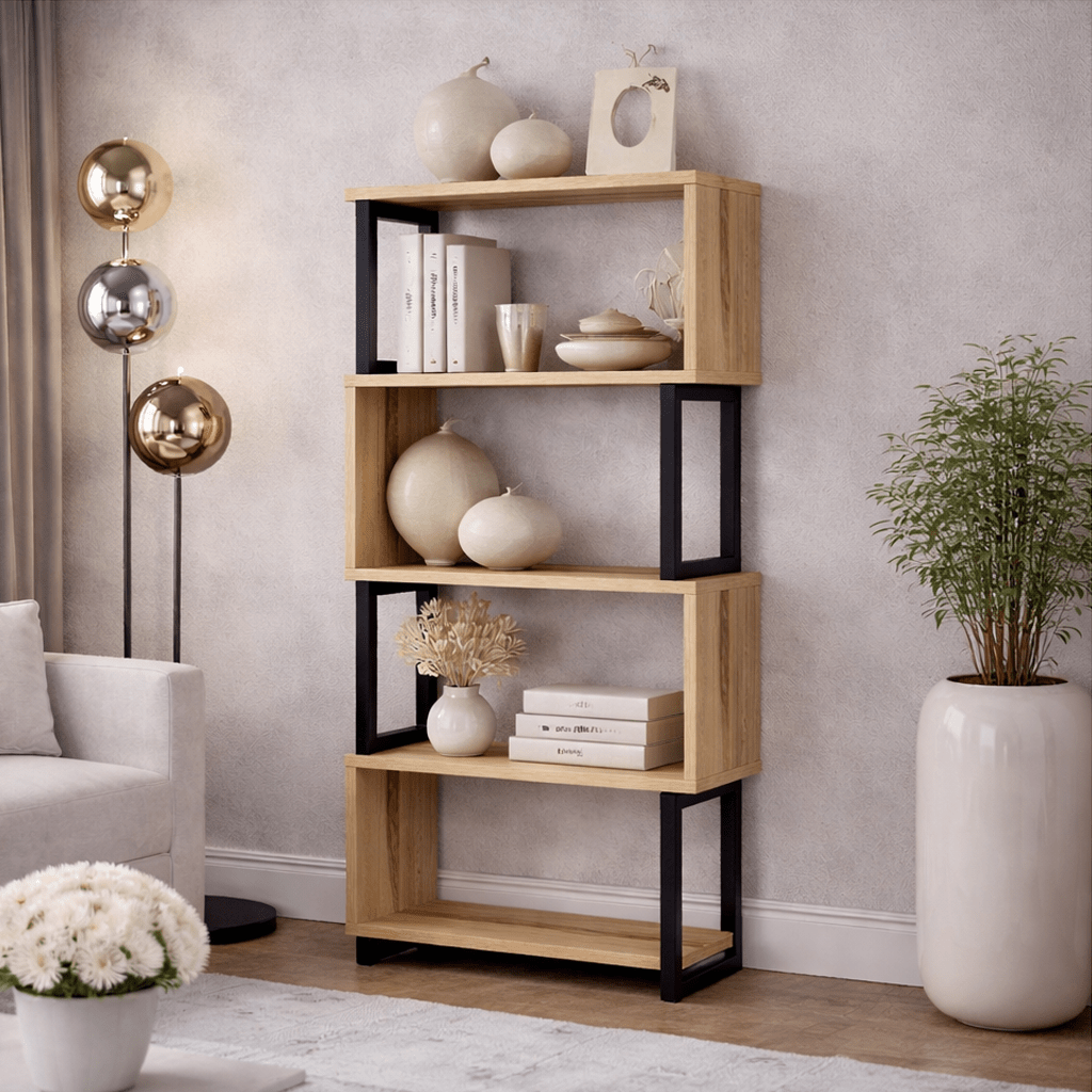 Bookcase Ceylan Walnut Melamine 80x128x22 cm