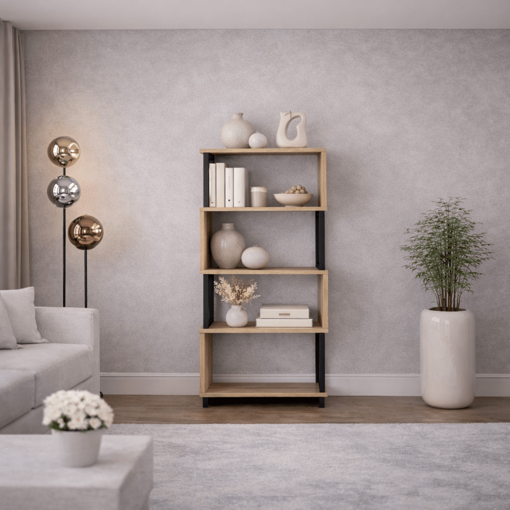 Bookcase Ceylan Walnut Melamine 80x128x22 cm