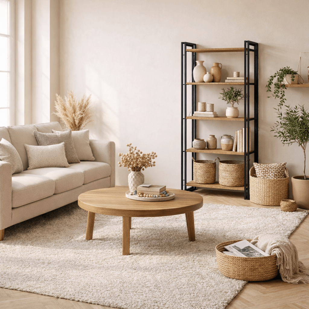 Industrial bookcase pine wood melamine black metal Cosmo 60x180x35 cm