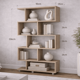 Bookcase Elif Oak Melamine 90x156x20 cm