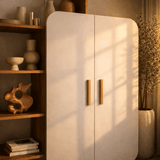 Scandinavian bookcase walnut white melamine Form 90x132x32 cm