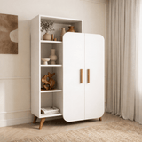 Scandinavian bookcase white melamine Form 90x132x32 cm