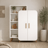 Scandinavian bookcase white melamine Form 90x132x32 cm