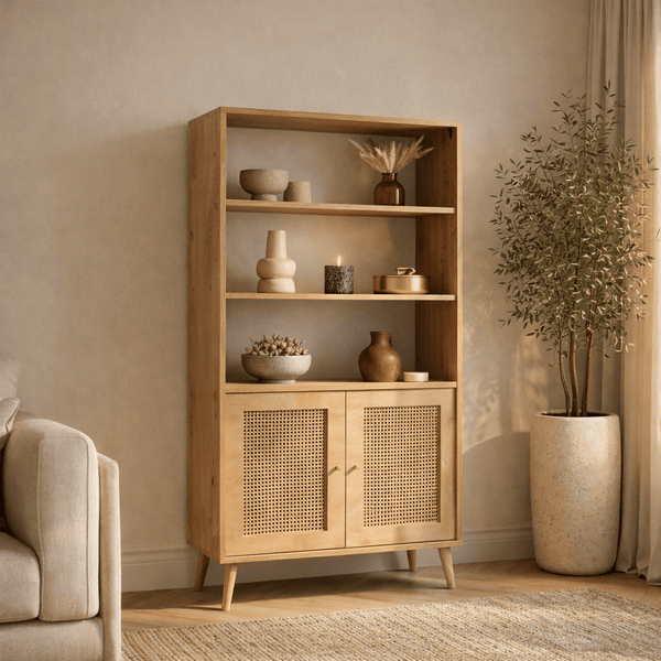 Bookcase Hazeran Oak Beech 40x90x cm | Dimehouse