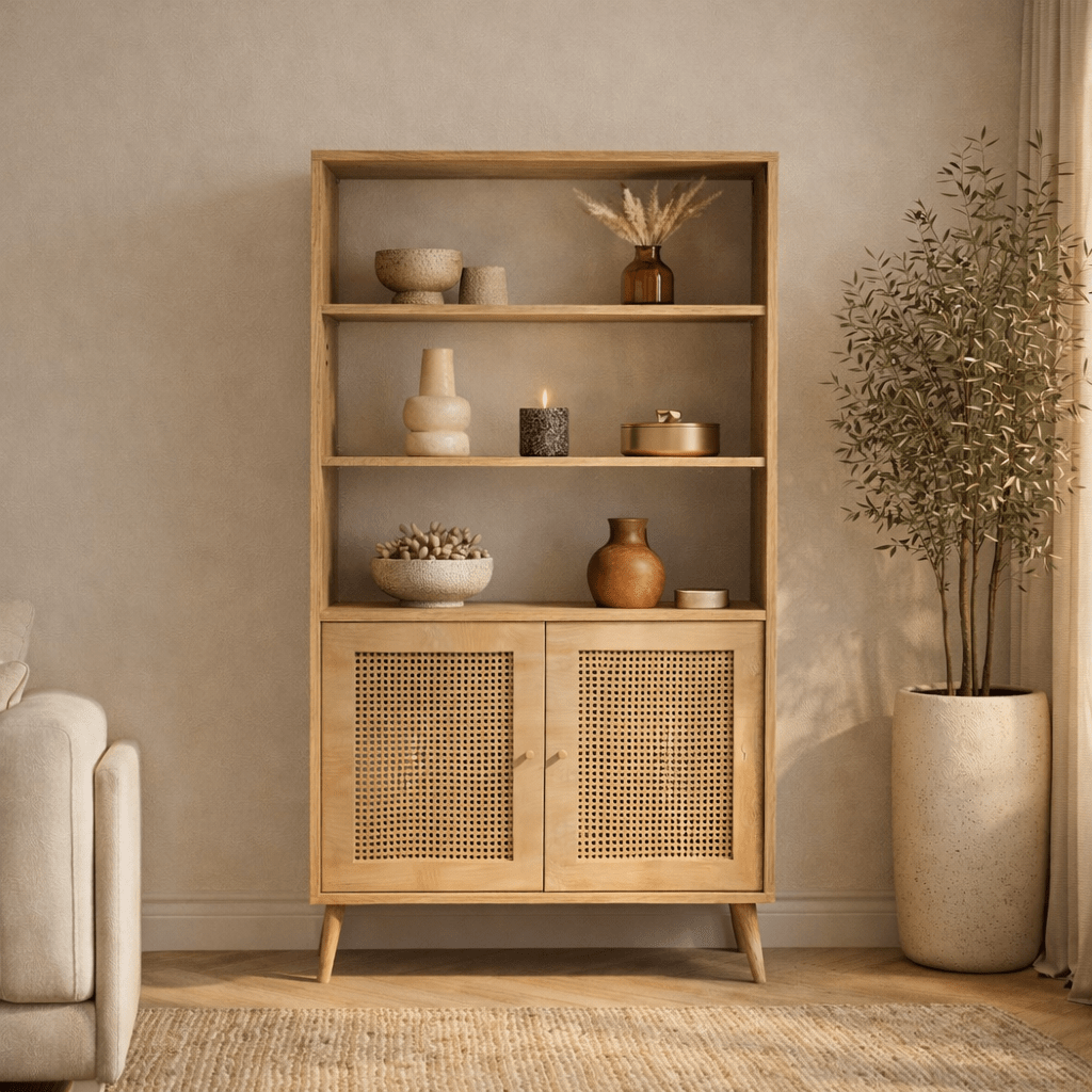 Bookcase Hazeran Oak Beech 40x90x cm | Dimehouse
