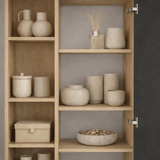 Boekenkasten - Boekenkast Jedda Eik Antraciet Melamine 79x190x32 cm - Dimehouse