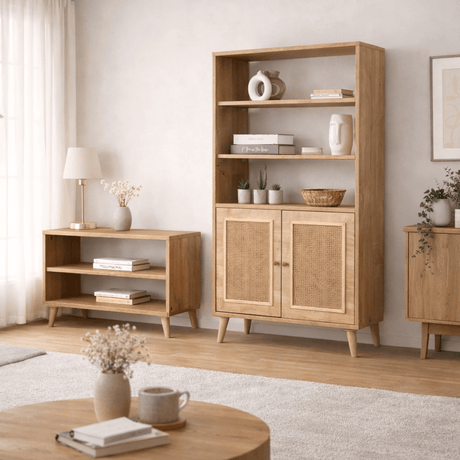 Bookcase jut oak beech wood 40x110x90 cm