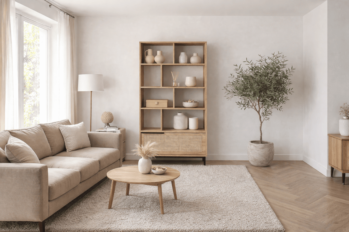 Bookcase cosmos walnut oak melamine 83.9x175.6x29.5 cm