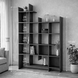 Bookcase anthracite melamine Manco 122x188x25.5 cm