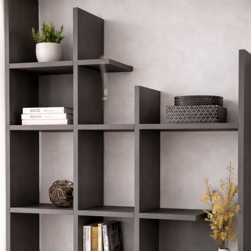Bookcase anthracite melamine Manco 122x188x25.5 cm