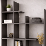 Bookcase anthracite melamine Manco 122x188x25.5 cm