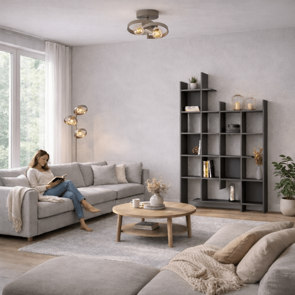 Bookcase anthracite melamine Manco 122x188x25.5 cm