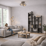 Bookcase anthracite melamine Manco 122x188x25.5 cm
