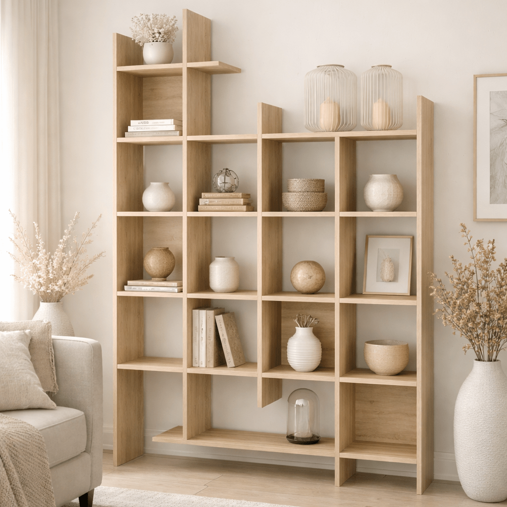 Bookcase oak look melamine Manco 122x188x25.5 cm