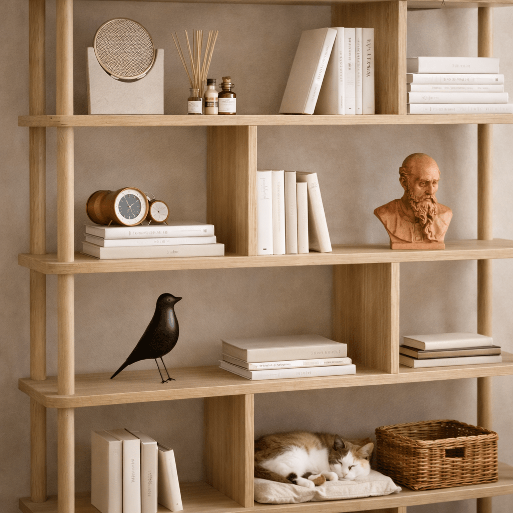 Boekenkasten - Japandi boekenkast dennenhout melamine Meta 120x168,5x28 cm - Dimehouse