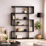 Bookcase Mito Anthracite Brown Melamine 110x161x25.5 cm