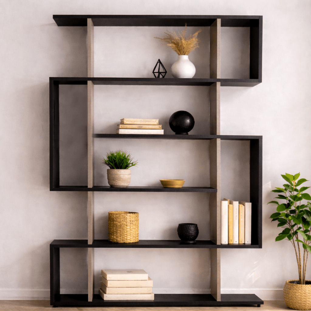 Bookcase Mito Anthracite Brown Melamine 110x161x25.5 cm