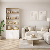 Bookcase Nautica Atlantic Pine Wit Melamine 75x168.3x26.8 cm