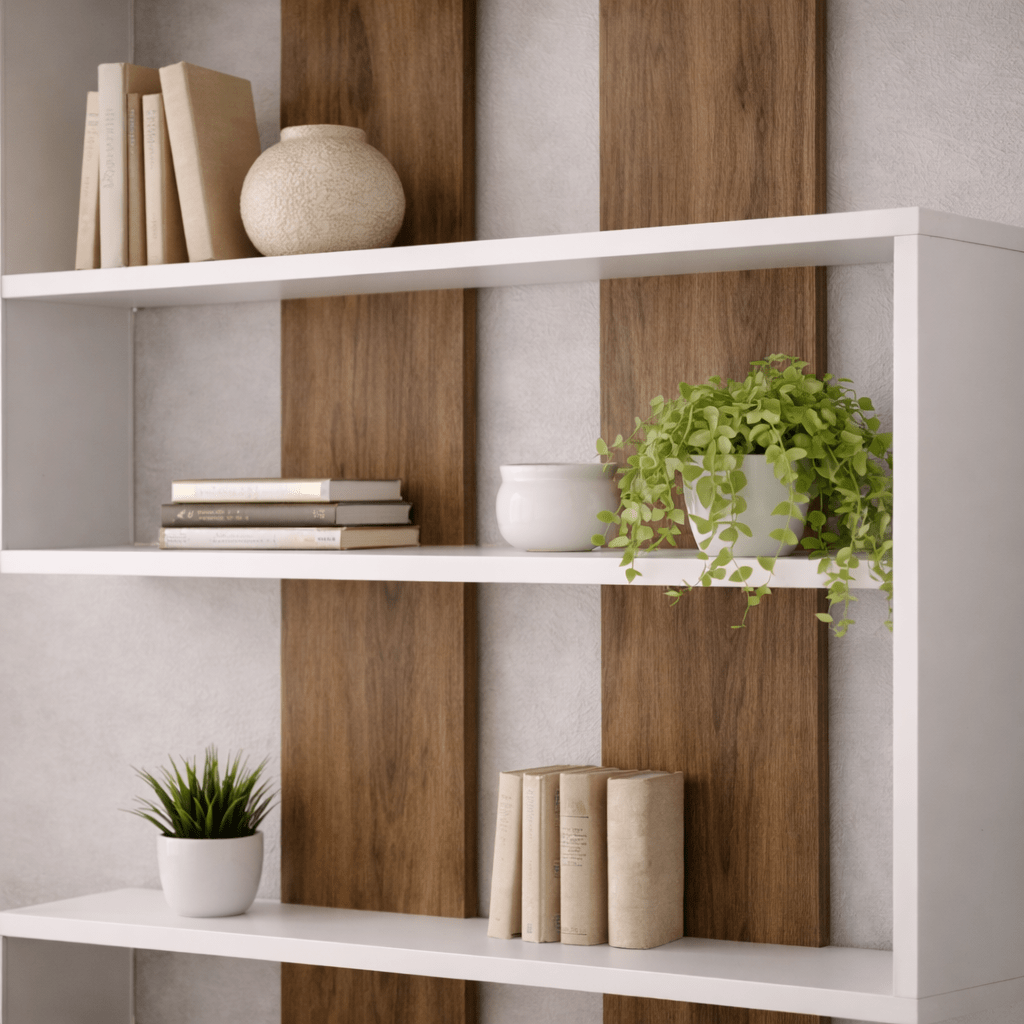 Bookcase Rain White Walnut Melamine 120x162x20 cm