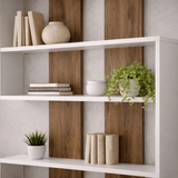 Bookcase Rain White Walnut Melamine 120x162x20 cm