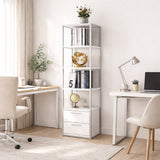Bookcase Robbins White White Melamine 39x160x39 cm