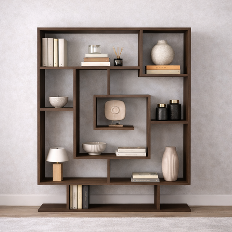 Bookcase Sarmasik Wengé Brown Melamine 124.8x149.4x22 cm