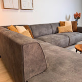 Industrial corner sofa anthracite eco-leather Brisbane - left 