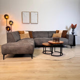 Industrial corner sofa anthracite eco-leather Brisbane - left 