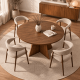 Dining room table round Walnut - 120 cm - Mary