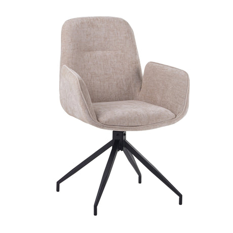 Nela Swivel Dining Chair Chenille Cream