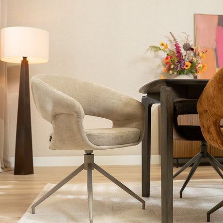 Eetkamerstoel Suzie draaibaar velvet beige