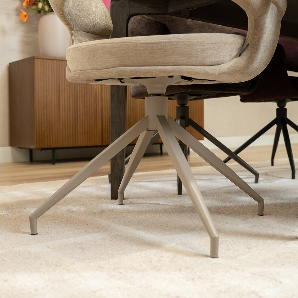 Eetkamerstoel Suzie draaibaar velvet beige