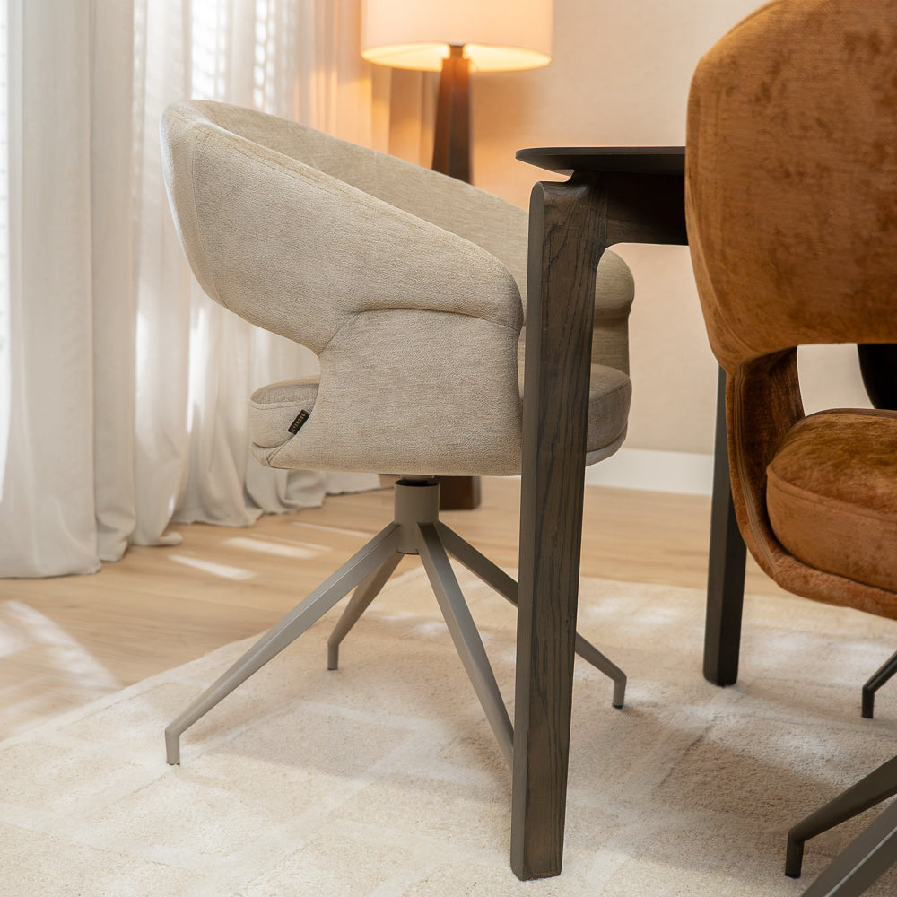 Eetkamerstoel Suzie draaibaar velvet beige