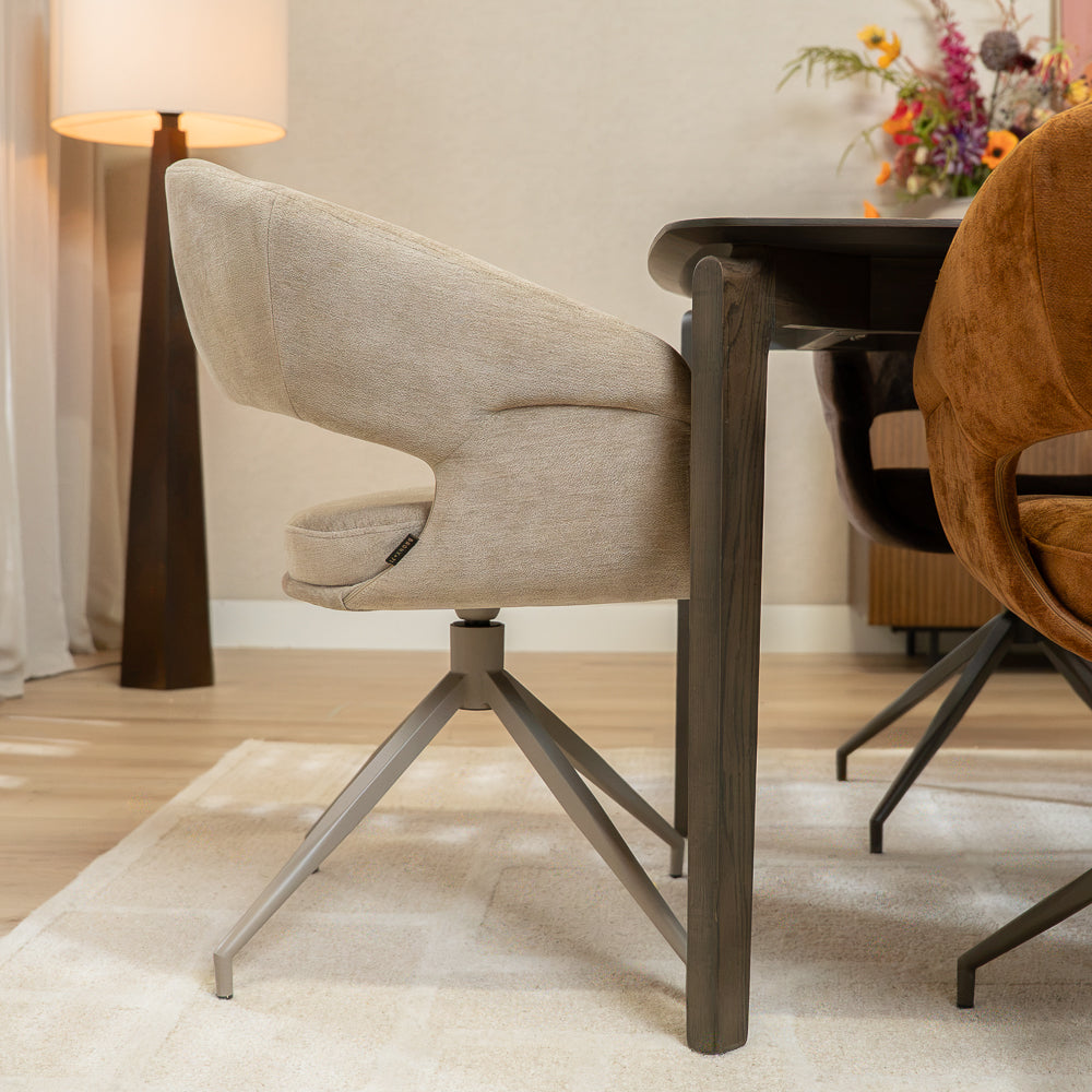 Eetkamerstoel Suzie draaibaar velvet beige