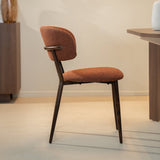 Eetkamerstoelen-Japandi Eetkamerstoel Yura Koper - Walnootlook Frame-Dimehouse
