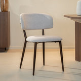 Eetkamerstoelen-Japandi Eetkamerstoel Yura Beige - Walnootlook Frame-Dimehouse