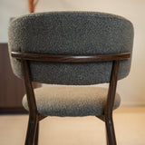 Eetkamerstoelen-Japandi Eetkamerstoel Yura Taupe - Walnootlook Frame-Dimehouse