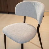 Eetkamerstoelen-Japandi Eetkamerstoel Yura Beige - Walnootlook Frame-Dimehouse
