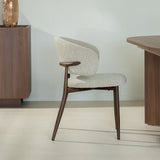 Eetkamerstoelen-Japandi Eetkamerstoel Yuka Zand - Walnootlook Frame-Dimehouse