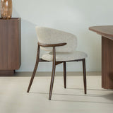 Eetkamerstoelen-Japandi Eetkamerstoel Yuka Zand - Walnootlook Frame-Dimehouse