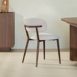 Eetkamerstoelen-Japandi Eetkamerstoel Yura Zand - Walnootlook Frame-Dimehouse