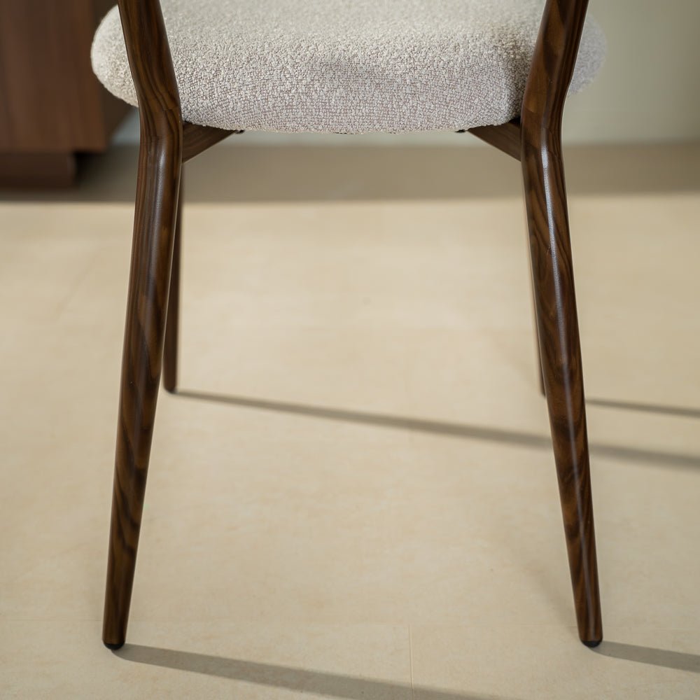Eetkamerstoelen-Japandi Eetkamerstoel Yura Zand - Walnootlook Frame-Dimehouse