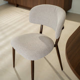 Eetkamerstoelen-Japandi Eetkamerstoel Yura Zand - Walnootlook Frame-Dimehouse